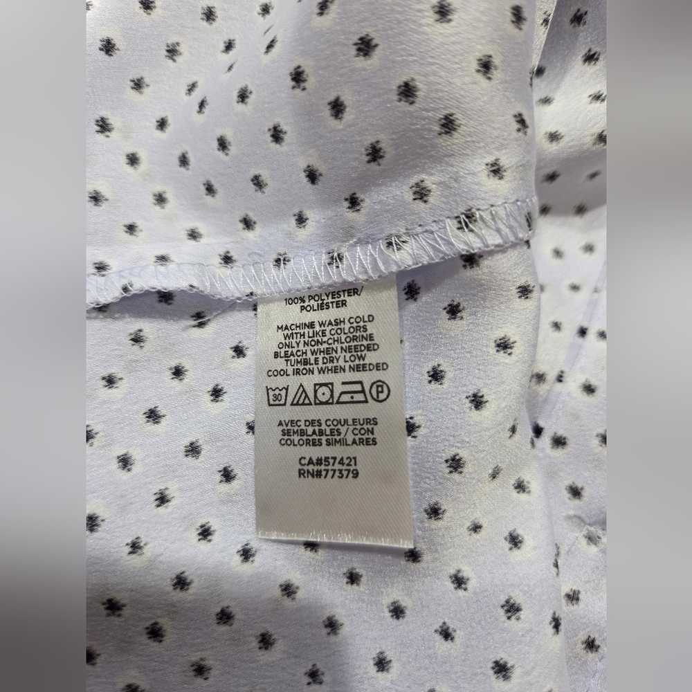 Ann Taylor Light Purple With Black Dot Print Blouse - Size XL - Picture 3 of 5